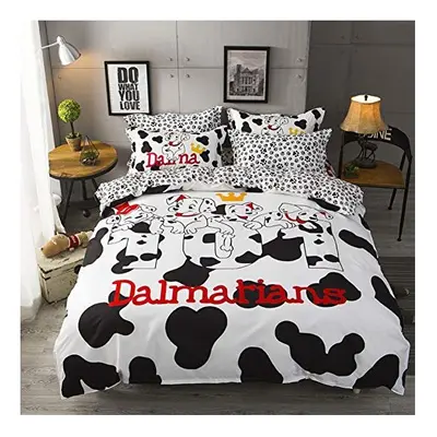 Kids Cute Dog Duvet Cover Set Cartoon Puppy Dalmatian Animal Bedding Set Single Size For Boys Gi