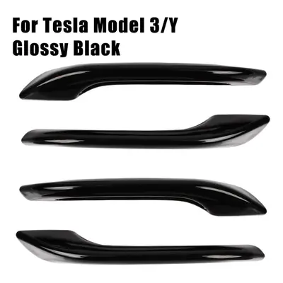 (Glossy Black) For Tesla Model Model Y Door Handle Protector Cover Car Accessories Refit Accesso