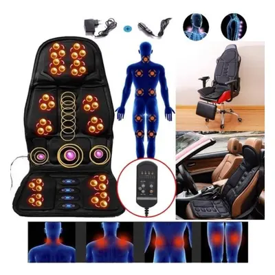 (black, US Plug) Back Massage Chair Car Suv Seat / Home Cushion Neck Pain Waist Support Massage 