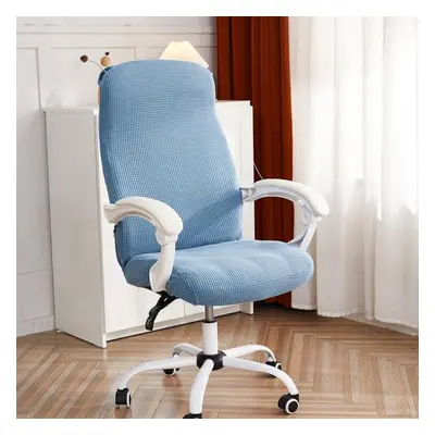 (blue, Chair Cover) Jacquard Office Chair Cover Solid Color Computer Chair Covers Elastic Armcha