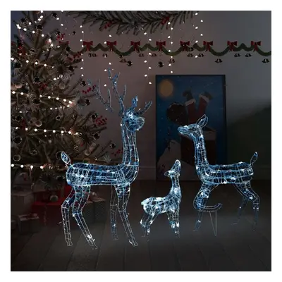 vidaXL Acrylic Reindeer Family Xmas Christmas Decoration LED Cold White