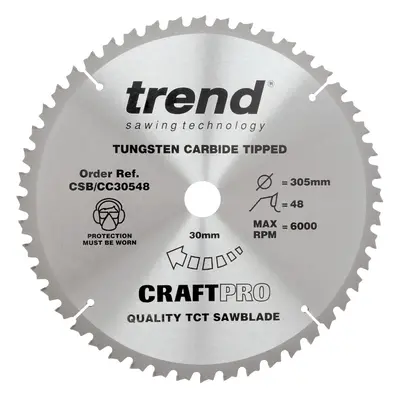 Trend CSB/CC30548 Mitre Saw Blade 305mm 48T KGS305 Makita LS1216 Dewalt DWS780