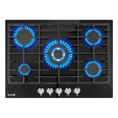 Gas Hob with Cooking Zones 70cm - Black