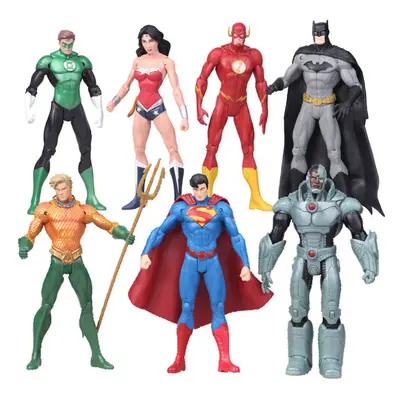 7pcs DC Super Hero Hulk Iron Man Superman Wonder Woman Figure Toy