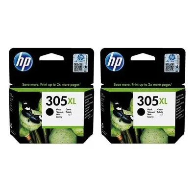 HP 3YM62AE 305XL High Yield Original Ink Cartridges, Black, Twin Pack