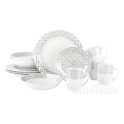 16pc Platinum Glitz Dinner Set