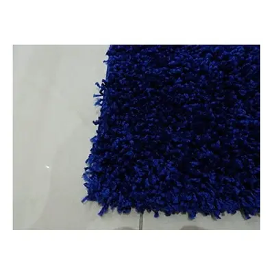 (160cm x 220cm) Abaseen Plain Shaggy Navy Luxurious Soft 5cm Dense