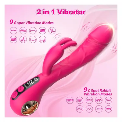 Powerful Dual Motor Rabbit Vibrator with LED Display - Modes