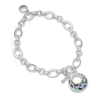 Equilibrium Paua Shell Silver Plated Elegance Charm Bracelet