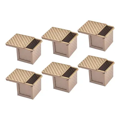 6x Square Loaf Pan With Lid Toast Mold Bread Pan Pullman Loaf Pan With Cover Non-stick Mini Wate