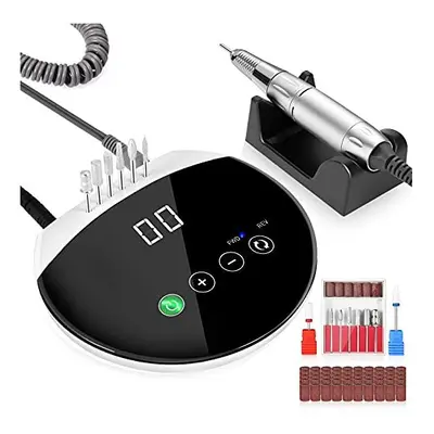 ENGERWALL Nail Drill Machine, RPM Professional Electric Nail Drill with Touch Buttons and HD LED