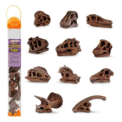 Safari Ltd Dinosaur Skulls TOOB - Mini Figurines Including Velociraptor Brachiosaurus Oviraptor 