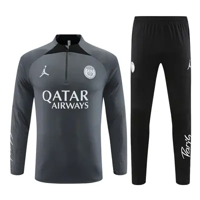 (M) PSG Football Training Suit Long Sleeve Tracksuit Dark Gray