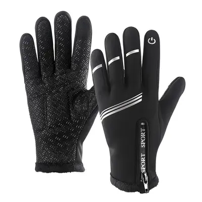 (2XL) Touch Screen Antislip Waterproof Gloves Reflective Cycling Bicycle Bike Gloves Winter Warm