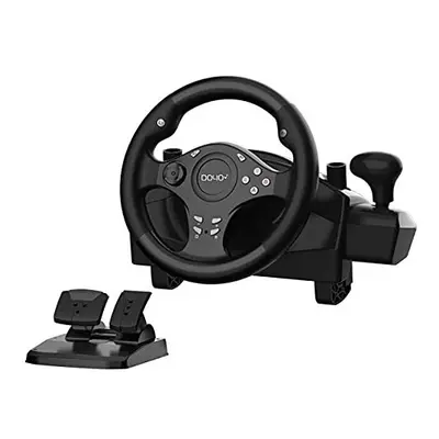 Gaming Racing Wheel Degree Driving Force Mario Kart Steering Wheel with Pedals Accelerator Brake