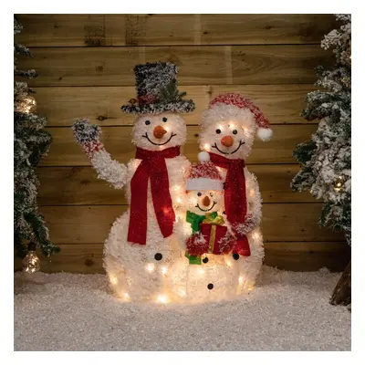 79cm Snow Family Decoration with LEDs & Timer Function