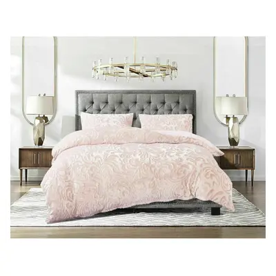 (Pink, King) Fluffy Teddy Duvet cover Set with pillow case