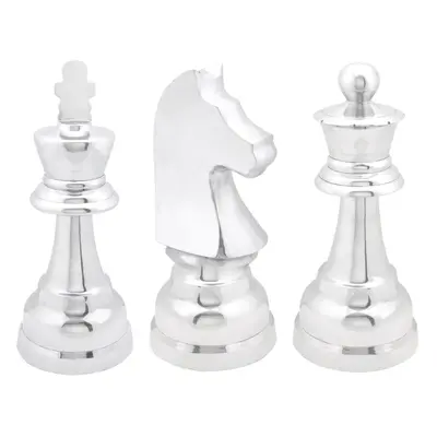 CosmoLiving by Cosmopolitan Aluminum Metal Chess Decorative Sculpture