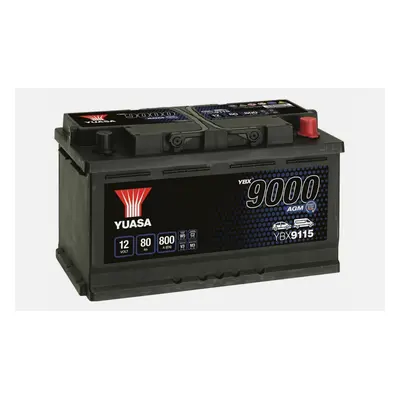 Yuasa YBX9115 AGM Start Stop Plus Battery, 12V / 80Ah / 800A