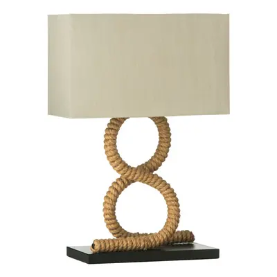 Maine Jute Rope Table Lamp Fabric Shade Living Room Bedroom Stylish Lighting