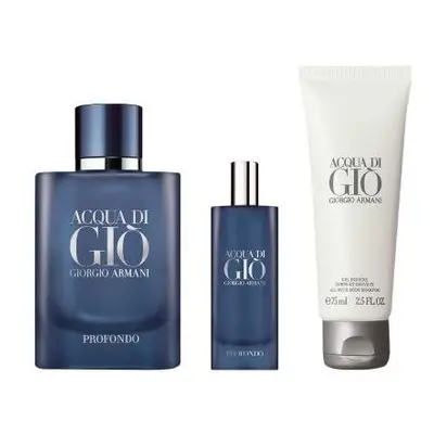 Acqua Di Gio Profondo Pcs Set: 4.2 Eau De Parfum Spray + 0.5 Eau De Parfum Spray + 2.5 Body Sham