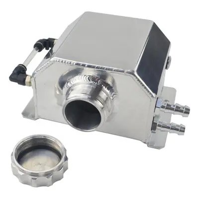 (silver) Universal 1l Aluminum Oil Catch Can Reservoir Tank With Drain Plug Breather Oil Tank Fu