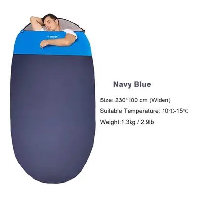 (navy blue, 1.3KG) Widen Oval Shape Sleeping Bag Camping Lightweight For Adult Hiking Travel Out