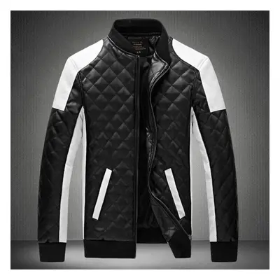 (black, XXL) Mens Leather Jackets Men Winter Thicken Casual Coats Classic Motorcycle Bike Faux L