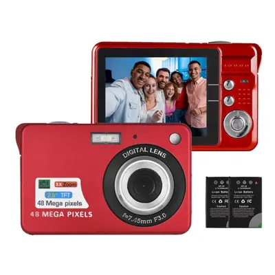 (red, No TF Card) 4k Digital Camera Video Camera Camcorder 48mp 2.8 Inch Tft Screen Auto Focus 1