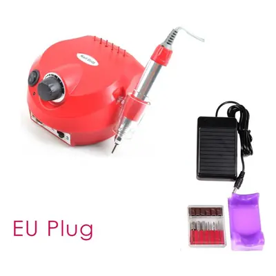 (red, 220V(EU Plug)) Electric Manicure Drill 35000rpm Nail Drill For Nail Polish Remover Pedicur