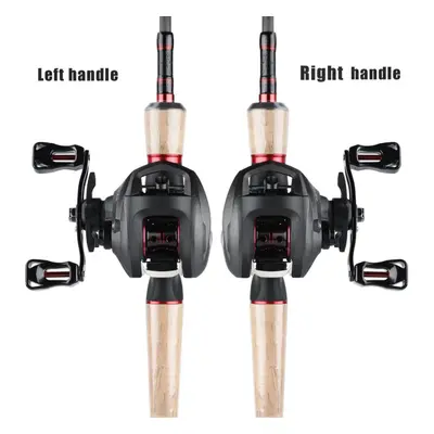 (red, Right) Baitcasting Fishing Reel Ultra Smooth 12+1 Shielded Ball Bearing High Speed 6.3:1 G