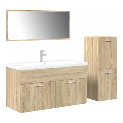 (sonoma oak, x x cm/ piece) vidaXL Piece Bathroom Furniture Set Concrete Grey Engineered Wood