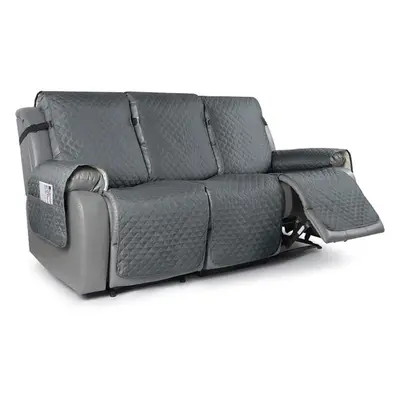 (dark grey, Seat) 2 Seat Non-slip Recliner Chair Cover Sofa Slipcover Reversible Pet Cover Prote