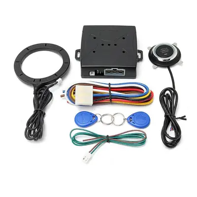 (12V) 12v Car Alarm System Keyless Entry & Engine Ignition Push Starter Button Kit