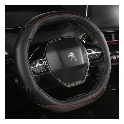 (brown) For 2019 E2008 Car Steering Wheel Cover Carbon Fibre + Pu Leather Auto Accessories Inter