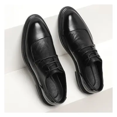 (black, 42) Oxford Men&apos;s Dress Shoes Business Lace-up Full Grain Leather Simple Men&apos;s 