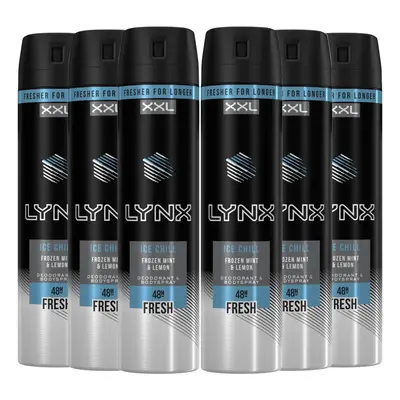 Lynx 48H Fresh Deodorant Body Spray, Ice Chill, Pack, 250ml