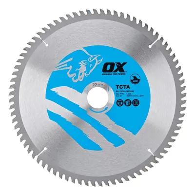 (216mm x 30mm x 80T) OX TCT Aluminium / Plastic / Laminate Cutting Circular Saw Blade (Various S