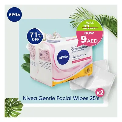 Nivea Gentle Facial Wipes 25's 1+1 PROMO