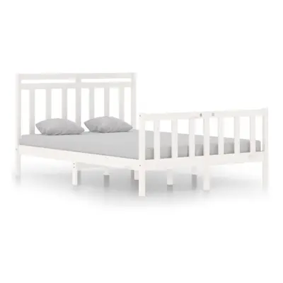 (white, x cm) vidaXL Solid Wood Bed Frame Platform Bed Bedroom Furniture Multi Colours/Sizes