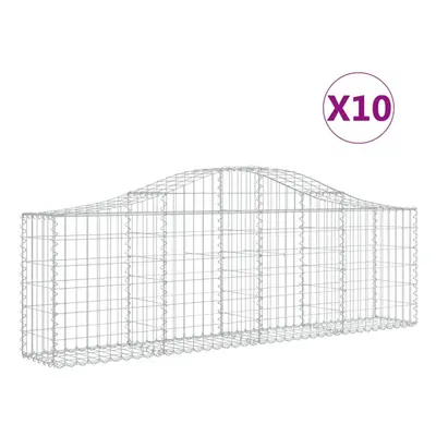 (200 x x 60/80 cm/10 pcs) vidaXL Arched Gabion Basket Stone Basket Gabion Retaining Wall Galvani