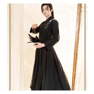 (black, S) Hanfu Male Chinese Style Couple Swordsman Black Suit