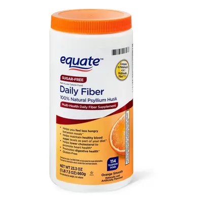 Equate Sugar-Free Daily Fiber Powder, Orange Smooth, 23.3 oz