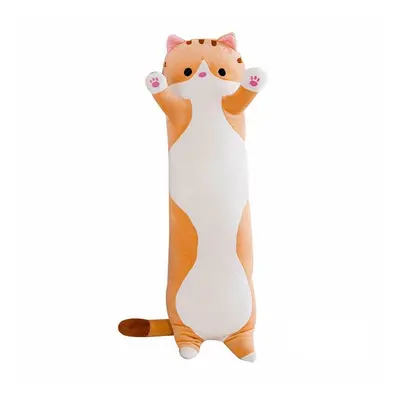 (Yellow, 70cm) Long Cat Plush Toy Soft Stuffed Kitten Pillow Kids Sleeping Pillow Home Decor