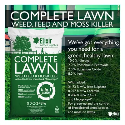 (20kg) COMPLETE LAWN 4-in-1 Weed, Feed & Moss Killer | 10-2-2+8 Fe