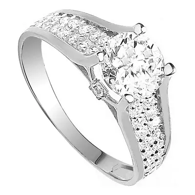 (K) White Gold Solitaire Ring Hallmarked 1.50ctw Stones Engagement Ladies