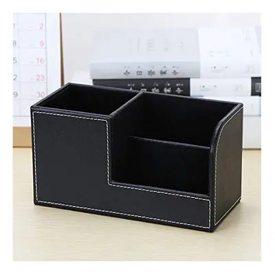 PU Office Organiser Multifunctional Pencil Holder Compartment Storage Box Holder Leather Desk Or