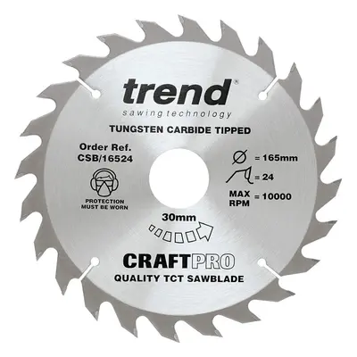 Trend CSB/16524 Craft Pro Trimming Crosscut TCT Blade Ideal for Einhell TE-CS165 Circular Saws, 