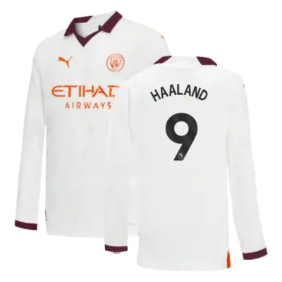 (XLB) Man City Long Sleeve Away Shirt (Kids) (HAALAND 9)