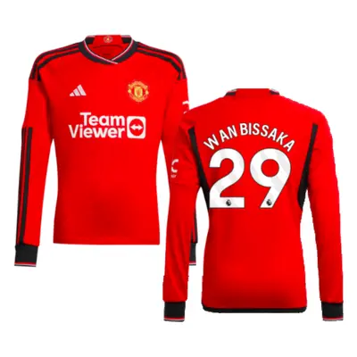 (XXL) Man Utd Home Long Sleeve Shirt (Kids) (Wan Bissaka 29)